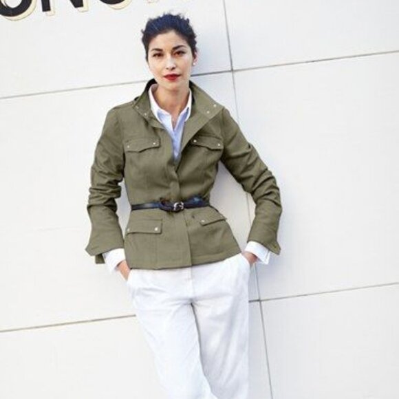 Nordstrom Signature And Caroline Issa Defined Twill Utility Jacket Green Size 4 - Picture 2 of 9